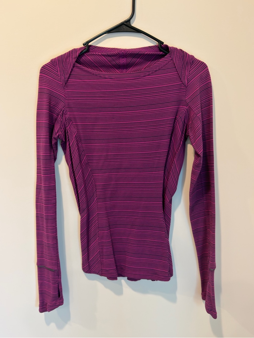 Women’s Lululemon Long-Sleeve Purple Stripe Performance Top